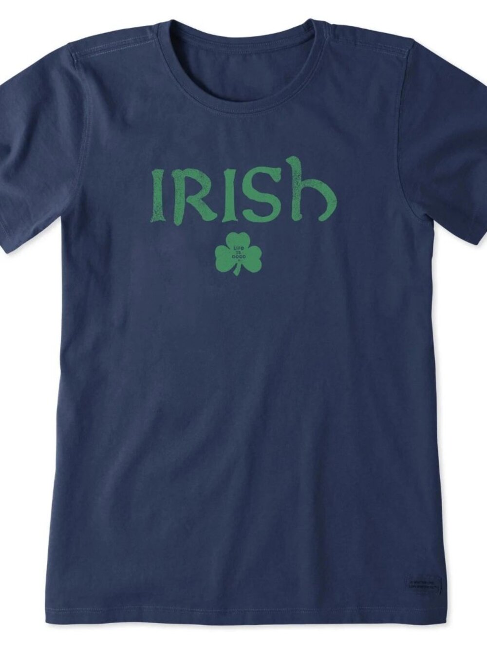 NWT Life Is Good XXL Blue Crusher Tee IRISH CLOVER SS Shamrock St Patty Celtic